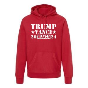 Donald Trump Jd Vance 2024 Maga Army Stamp Premium Hoodie