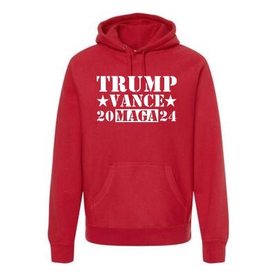 Donald Trump Jd Vance 2024 Maga Army Stamp Premium Hoodie