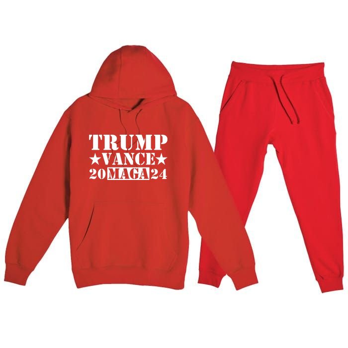 Donald Trump Jd Vance 2024 Maga Army Stamp Premium Hooded Sweatsuit Set