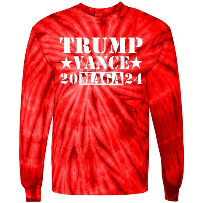 Donald Trump Jd Vance 2024 Maga Army Stamp Tie-Dye Long Sleeve Shirt