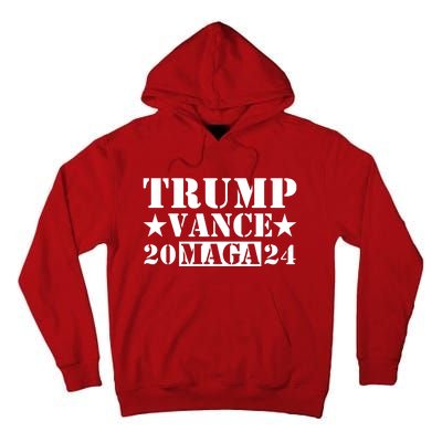 Donald Trump Jd Vance 2024 Maga Army Stamp Tall Hoodie