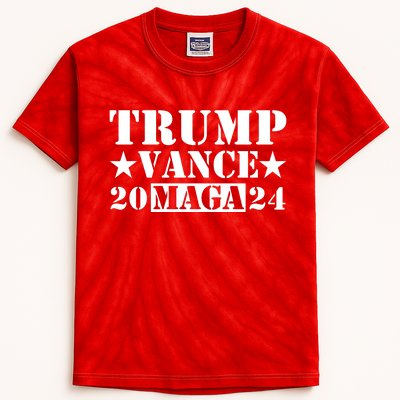 Donald Trump Jd Vance 2024 Maga Army Stamp Kids Tie-Dye T-Shirt