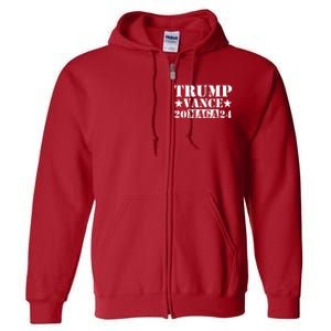 Donald Trump Jd Vance 2024 Maga Army Stamp Full Zip Hoodie