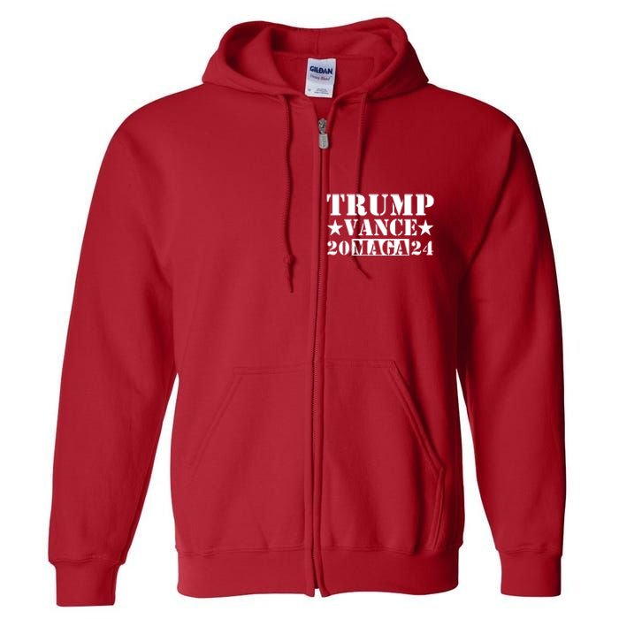 Donald Trump Jd Vance 2024 Maga Army Stamp Full Zip Hoodie