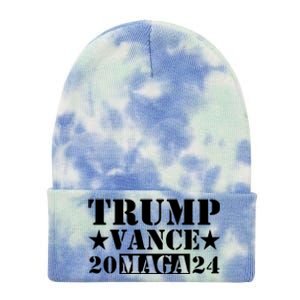 Donald Trump Jd Vance 2024 Maga Army Stamp Tie Dye 12in Knit Beanie