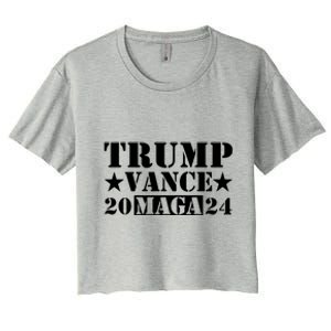 Donald Trump Jd Vance 2024 Maga Army Stamp Women's Crop Top Tee