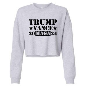 Donald Trump Jd Vance 2024 Maga Army Stamp Cropped Pullover Crew