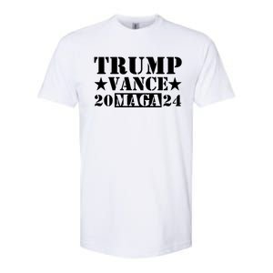 Donald Trump Jd Vance 2024 Maga Army Stamp Softstyle CVC T-Shirt