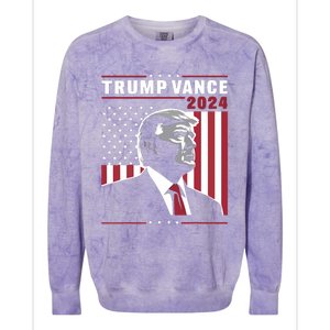 Donald Trump Jd Vance American Flag Trump Vance 2024 Colorblast Crewneck Sweatshirt