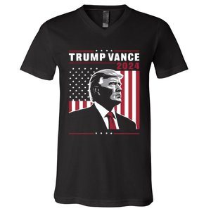 Donald Trump Jd Vance American Flag Trump Vance 2024 V-Neck T-Shirt