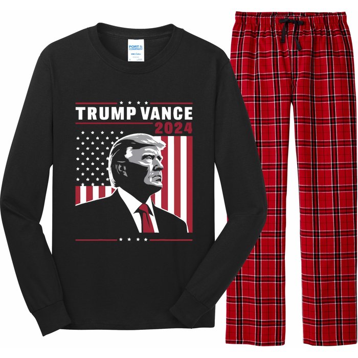 Donald Trump Jd Vance American Flag Trump Vance 2024 Long Sleeve Pajama Set