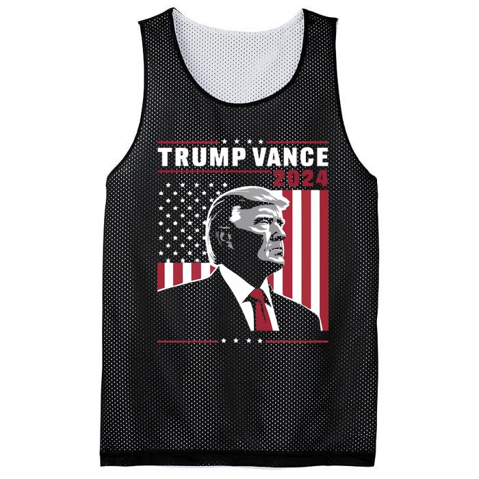 Donald Trump Jd Vance American Flag Trump Vance 2024 Mesh Reversible Basketball Jersey Tank