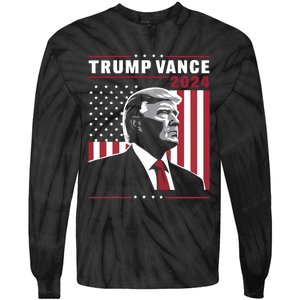 Donald Trump Jd Vance American Flag Trump Vance 2024 Tie-Dye Long Sleeve Shirt