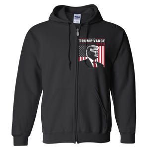 Donald Trump Jd Vance American Flag Trump Vance 2024 Full Zip Hoodie