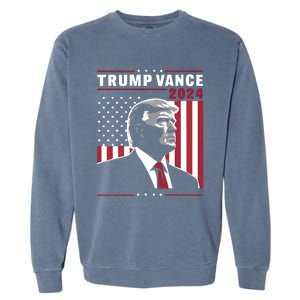 Donald Trump Jd Vance American Flag Trump Vance 2024 Garment-Dyed Sweatshirt