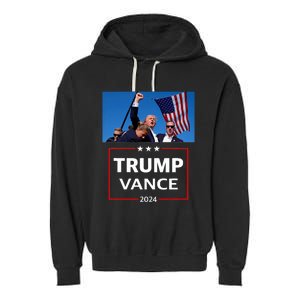 Donald Trump J.D. Vance 2024 Election Rally Campaign Event Garment-Dyed Fleece Hoodie