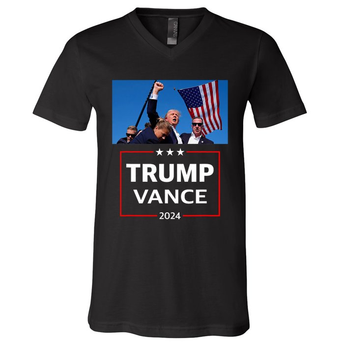 Donald Trump J.D. Vance 2024 Election Rally Campaign Event V-Neck T-Shirt