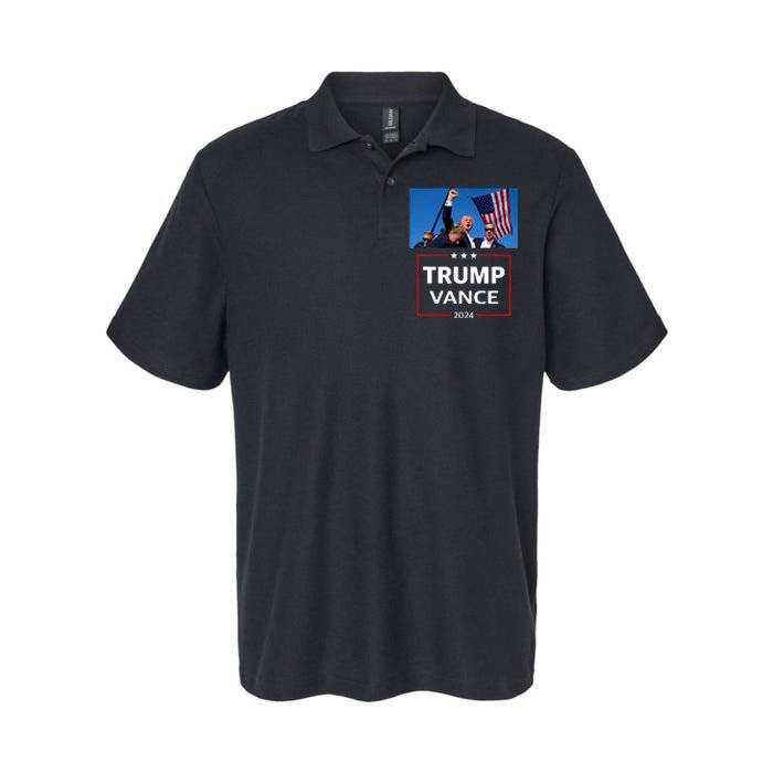 Donald Trump J.D. Vance 2024 Election Rally Campaign Event Softstyle Adult Sport Polo