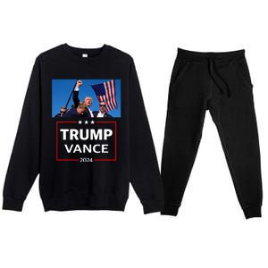 Donald Trump J.D. Vance 2024 Election Rally Campaign Event Premium Crewneck Sweatsuit Set