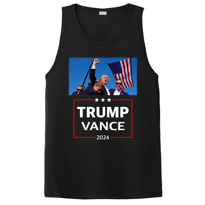 Donald Trump J.D. Vance 2024 Election Rally Campaign Event PosiCharge Competitor Tank