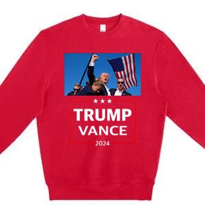 Donald Trump J.D. Vance 2024 Election Rally Campaign Event Premium Crewneck Sweatshirt