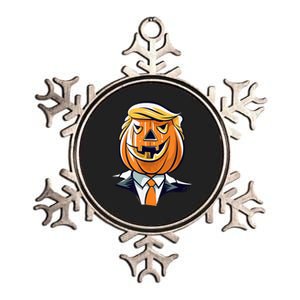 Donald Trumpkin Jack O Lantern Pumpkin Halloween Trump Metallic Star Ornament