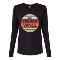 Donald Trump Jd Vance 2024 Retro Style Womens Cotton Relaxed Long Sleeve T-Shirt