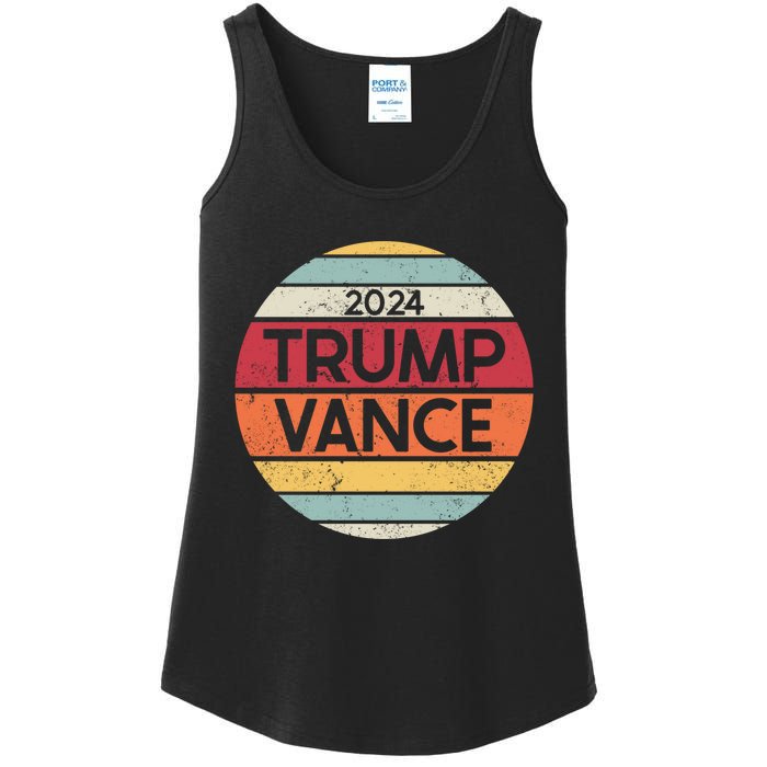 Donald Trump Jd Vance 2024 Retro Style Ladies Essential Tank