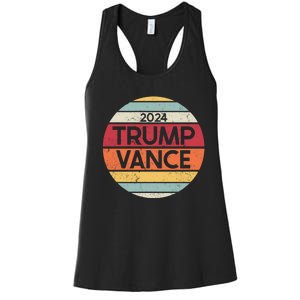 Donald Trump Jd Vance 2024 Retro Style Women's Racerback Tank