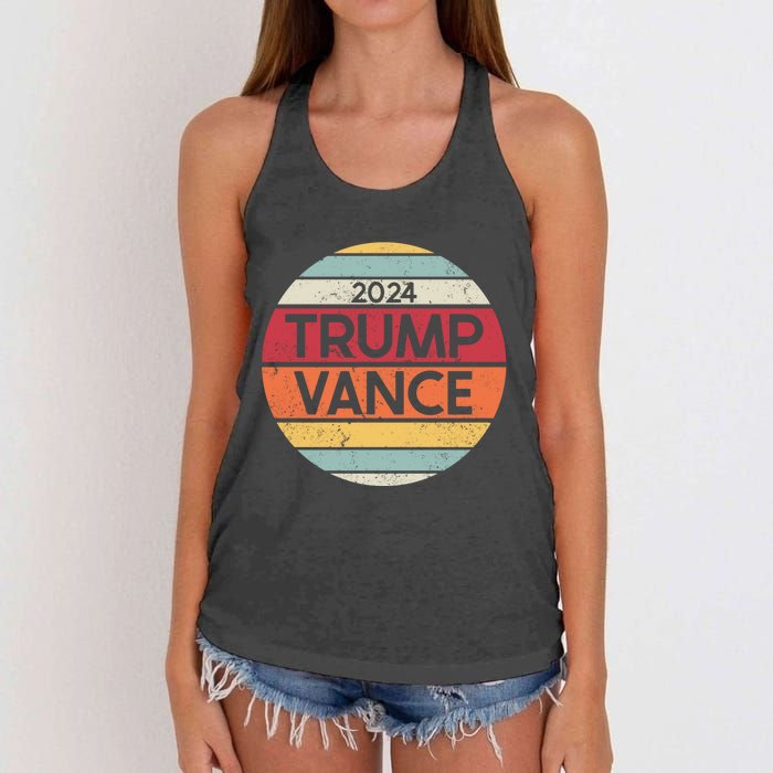 Donald Trump Jd Vance 2024 Retro Style Women's Knotted Racerback Tank