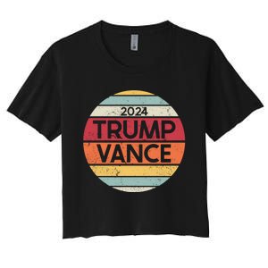 Donald Trump Jd Vance 2024 Retro Style Women's Crop Top Tee