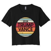 Donald Trump Jd Vance 2024 Retro Style Women's Crop Top Tee