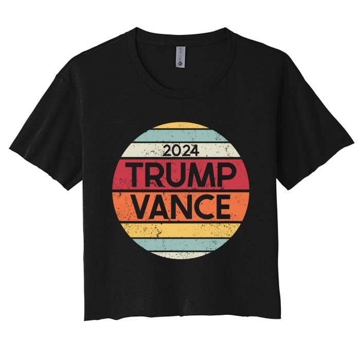 Donald Trump Jd Vance 2024 Retro Style Women's Crop Top Tee