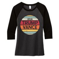 Donald Trump Jd Vance 2024 Retro Style Women's Tri-Blend 3/4-Sleeve Raglan Shirt