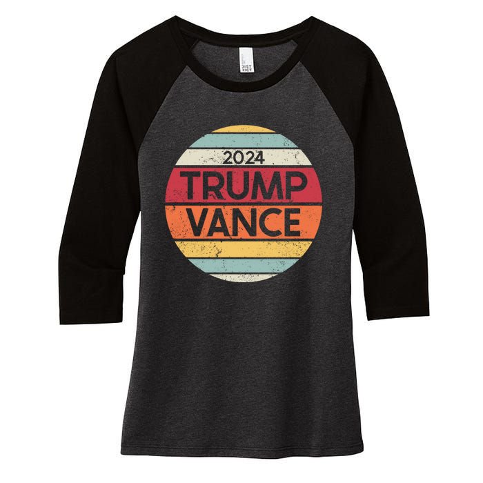 Donald Trump Jd Vance 2024 Retro Style Women's Tri-Blend 3/4-Sleeve Raglan Shirt