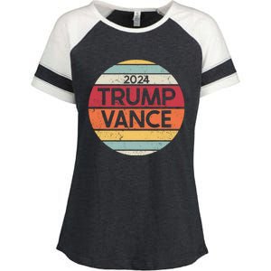 Donald Trump Jd Vance 2024 Retro Style Enza Ladies Jersey Colorblock Tee