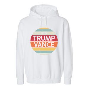 Donald Trump Jd Vance 2024 Retro Style Garment-Dyed Fleece Hoodie