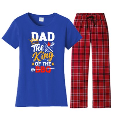 Dad The King Of The Bbq Father's Day Grill Gift Women's Flannel Pajama Set