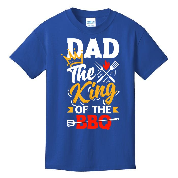 Dad The King Of The Bbq Father's Day Grill Gift Kids T-Shirt