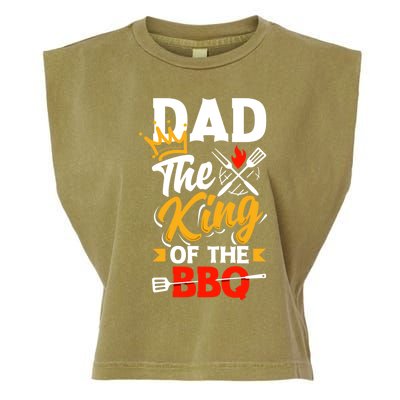 Dad The King Of The Bbq Father's Day Grill Gift Garment-Dyed Women's Muscle Tee