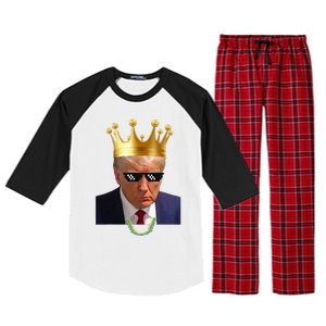 Donald Trump King Trump Mug Shot Aug. 2024 Thug Life Retro Raglan Sleeve Pajama Set