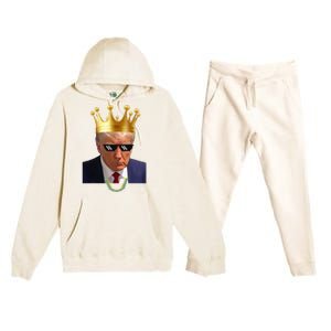 Donald Trump King Trump Mug Shot Aug. 2024 Thug Life Retro Premium Hooded Sweatsuit Set