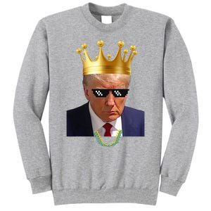 Donald Trump King Trump Mug Shot Aug. 2024 Thug Life Retro Tall Sweatshirt