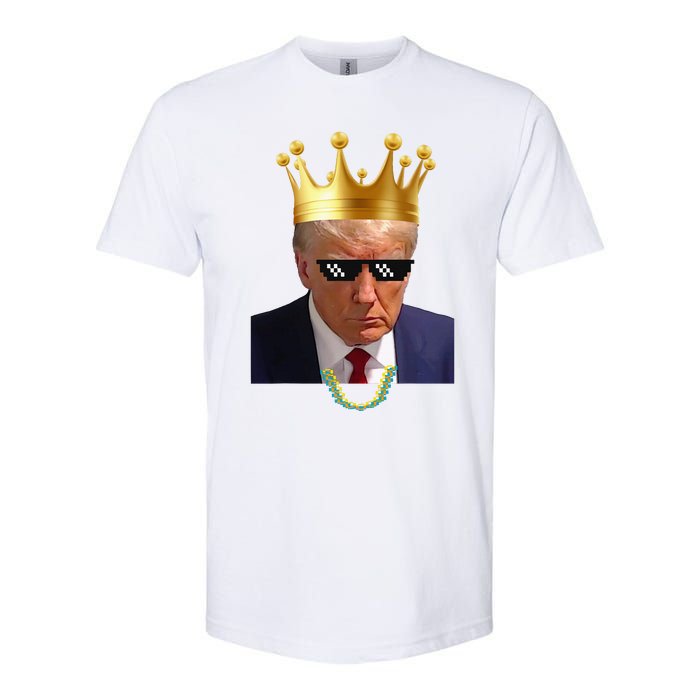 Donald Trump King Trump Mug Shot Aug. 2024 Thug Life Retro Softstyle CVC T-Shirt