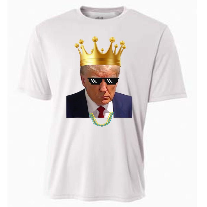 Donald Trump King Trump Mug Shot Aug. 2024 Thug Life Retro Cooling Performance Crew T-Shirt