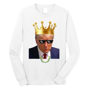 Donald Trump King Trump Mug Shot Aug. 2024 Thug Life Retro Long Sleeve Shirt