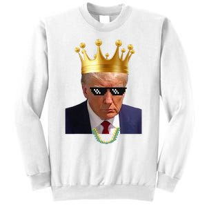 Donald Trump King Trump Mug Shot Aug. 2024 Thug Life Retro Sweatshirt