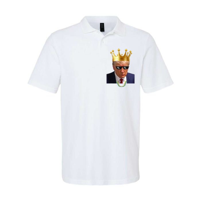 Donald Trump King Trump Mug Shot Aug. 2024 Thug Life Retro Softstyle Adult Sport Polo