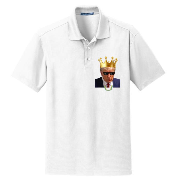 Donald Trump King Trump Mug Shot Aug. 2024 Thug Life Retro Dry Zone Grid Polo