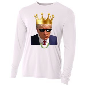 Donald Trump King Trump Mug Shot Aug. 2024 Thug Life Retro Cooling Performance Long Sleeve Crew